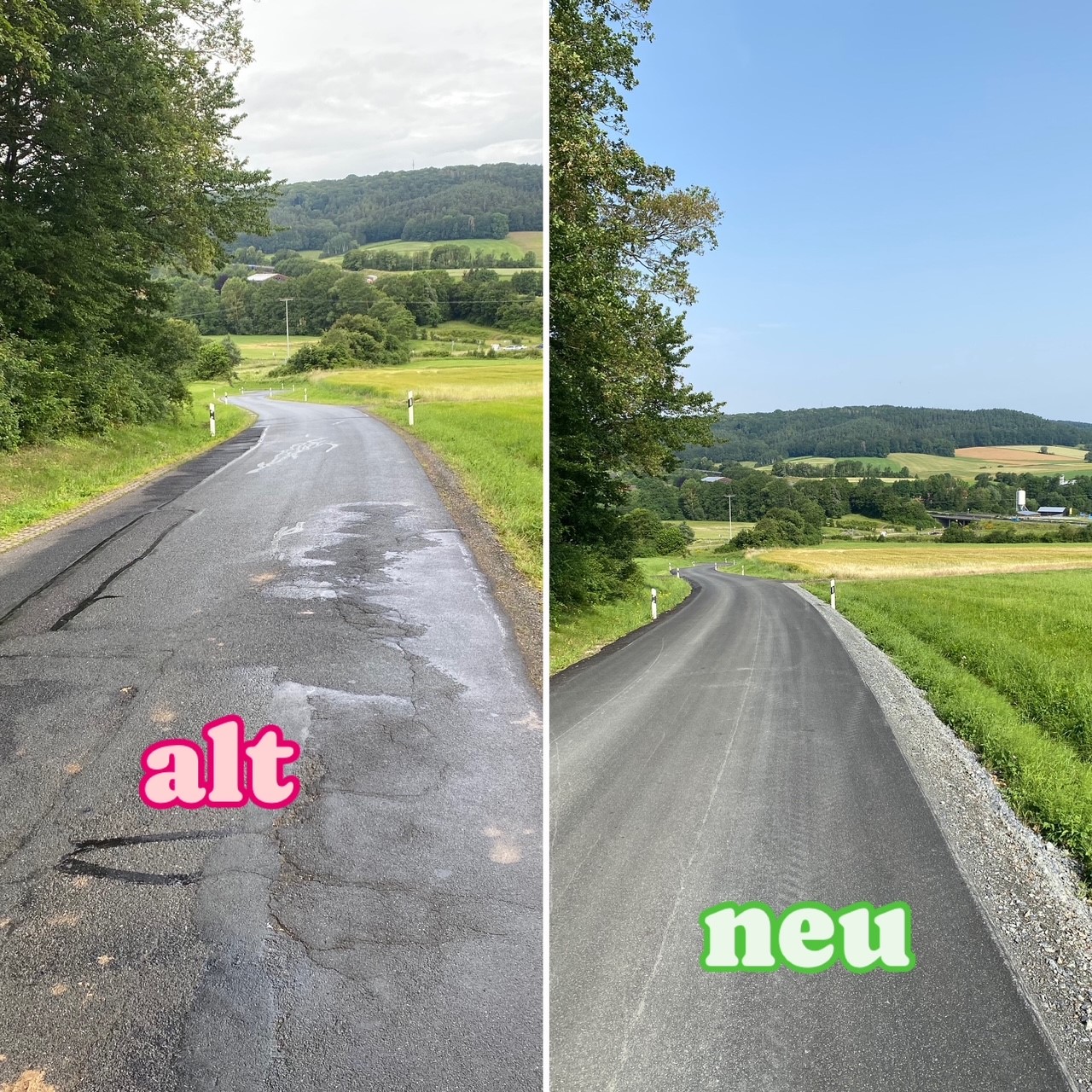 Ortsverbindungsstraße zwischen Limmersdorf und Autobahn-West saniert
