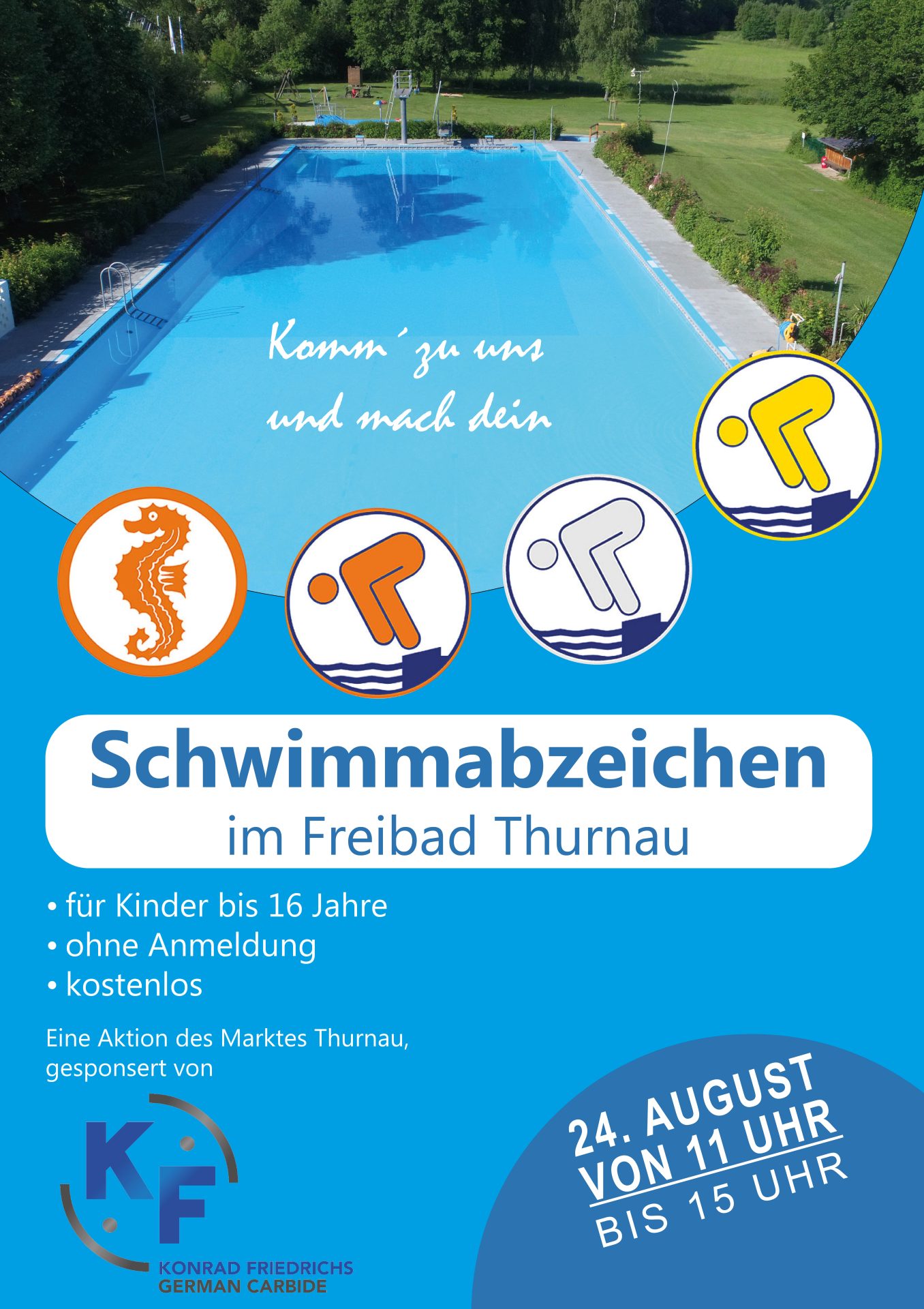 Schwimmabzeichenabnahme im Freibad