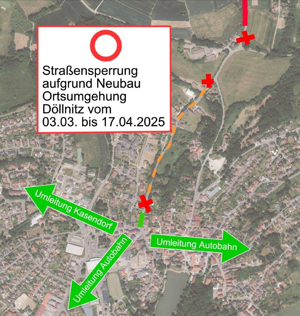 Vollsperrung der Staatsstraße nach Kulmbach wegen Straßenanbindung